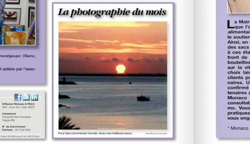 lever de soleil,cros de cagnes,facebook,presse,mensuel la principauté,photographie