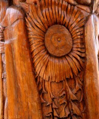 carnet de voyage été 2012,le caylar,arbre,michel chevray,sculpture