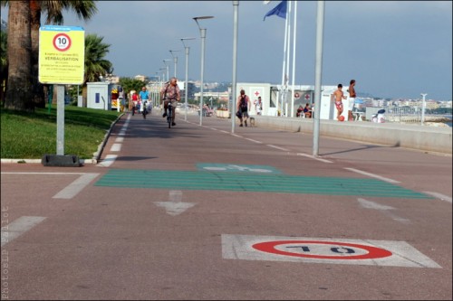 cagnes sur mer,cycliste,vélo,slow bike,mer,plage,limitation de vitesse