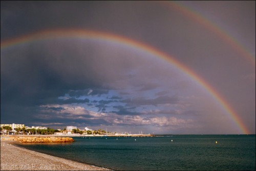 arc en ciel,cros de cagnes,mer,ciel